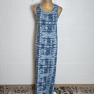 Denim Blue's Maxi Tee Shirt Tank Dress 2 Long Side Slits